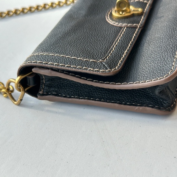 Fossil Women's Ainsley Black Leather Wallet Shoulder Bag Mini Bag Purse - Picture 5 of 16